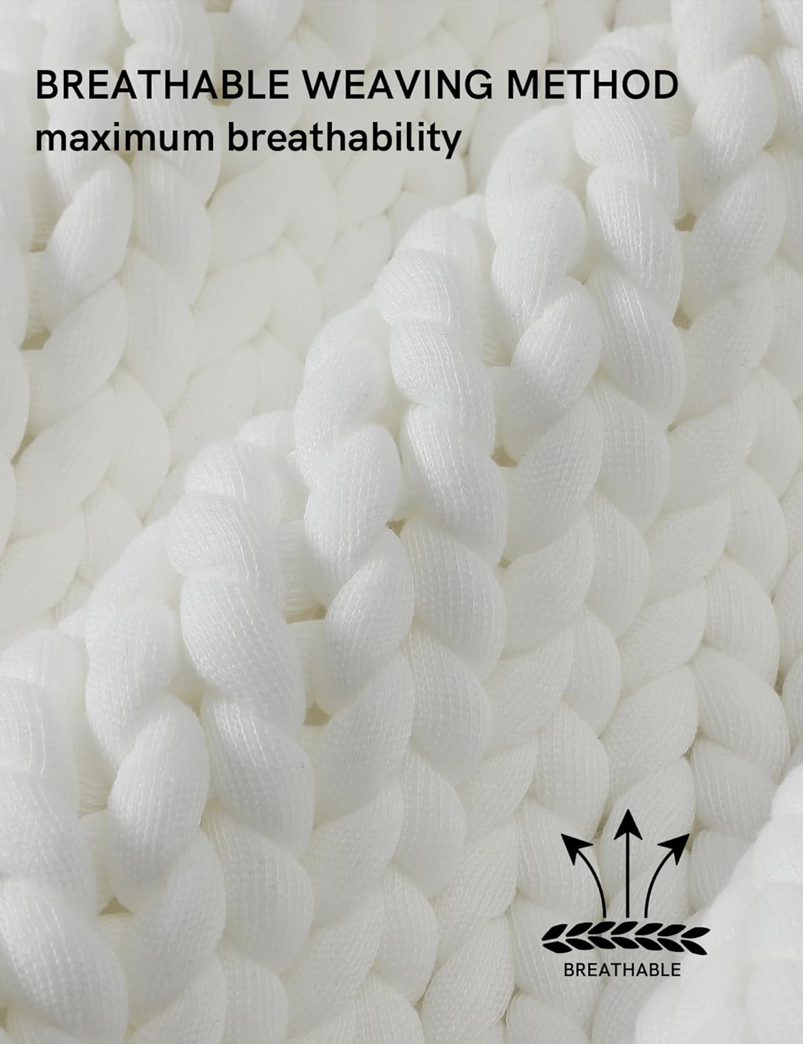 YnM Chunky Throw Blanket, Medium-Weight, Hand Knitted, Skin Friendly, Ventilated and Breathable, Machine Washable, Home Décor Piece for Couch, Sofa and Bed (White, 60x80 Inch)