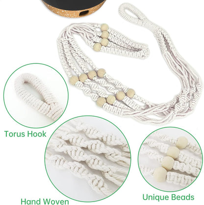 ZMTECH 2 Pack 10 Inch Hanging Planters with Macrame Plant Hanger for Indoor and Outdoor Plants, Self Watering, Drainage Hole, Visible Level Tray, Gray