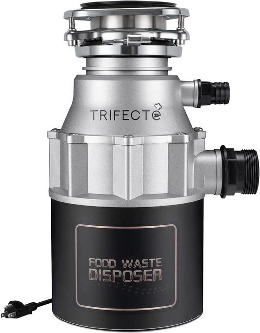 Trifecte Garbage Disposals with Power Cord, Coutinuous Feed Food Waste Disposal with Sound