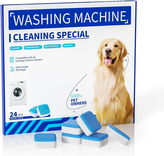 Washing Machine Cleaner Tablets - 24 Pack (12 Month Supply) | HE Compatible for Top & Front Load