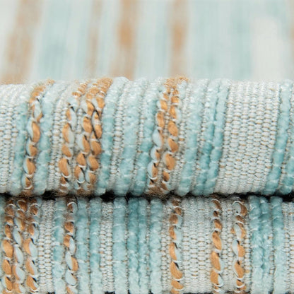 Yeiotsy Pillow Cases Blue, Pack of 2, Decorative Throw Pillow Covers Striped Bohemia Couch Cushion Covers for Sofa Home Decor (Light Blue, 18 X 18 Inches)