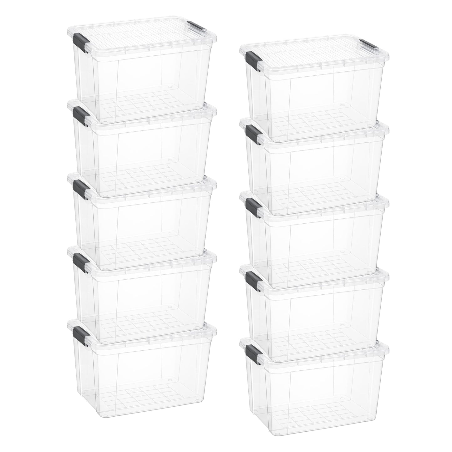 Superio Clear Storage Box with Lid, 14.25 Quart Plastic Container Bins for Organizing, Stackable