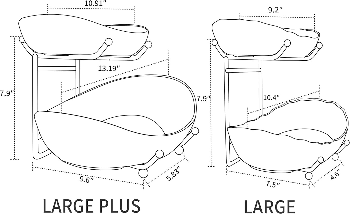 HBlife Fruit Bowl for Kitchen Counter - 2 Tier Fruit Basket with Metal Stand, Ceramic Fruit Holder for Fruit Vegetable Storage, Serving Platters Serving Trays for Party