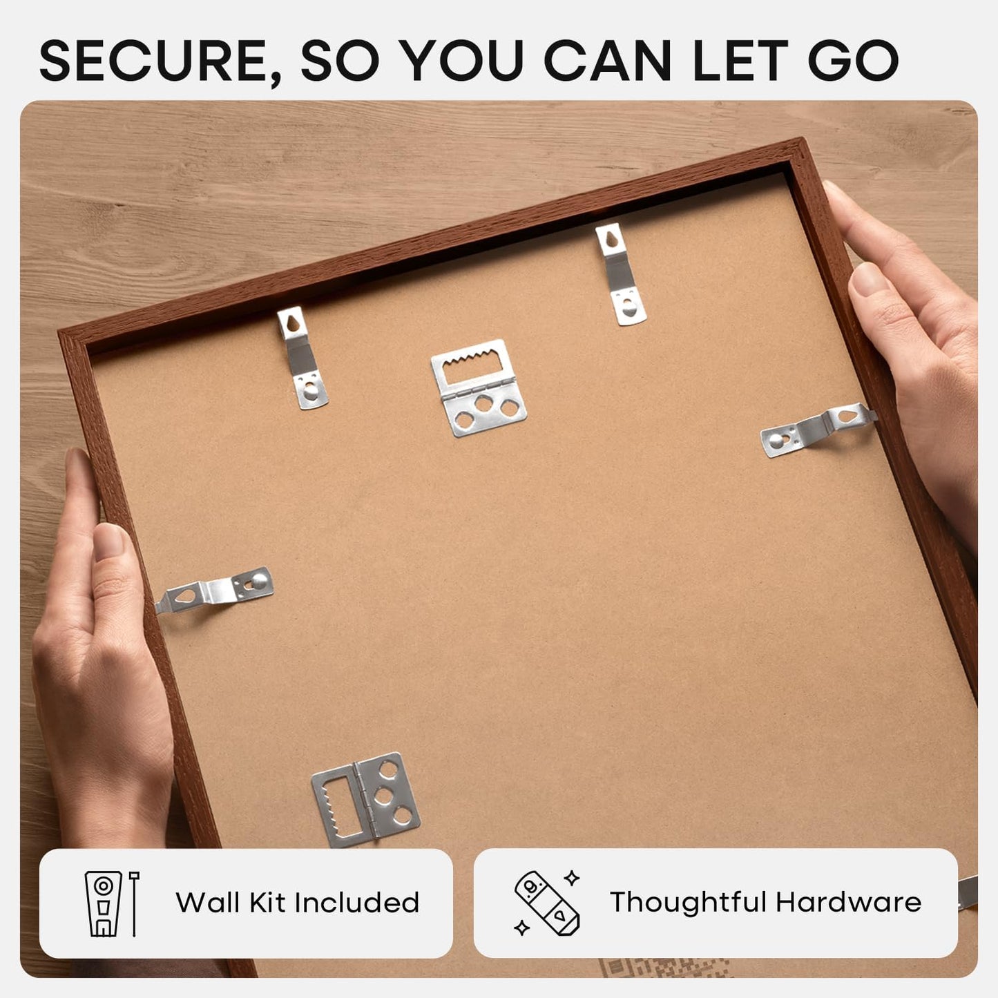 Homeforia A2 Picture Frame Brown, High End Dark Oak 16.5 x 23.4 Wooden Poster Frame Matted to 11.7 x 16.5 Photo, A2 Walnut Wood Frame with Mat A3, 16.5 x 23.5 Frame, Tempered Glass, Wall Kit, Set of 1