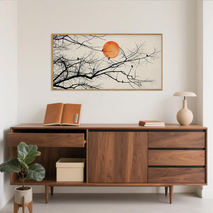 Celestdeco Large Vintage Tree Branch Framed Canvas Wall Art Set, Retro Tree Drawing Wall Decor, Nature Botanical Wall Painting, Neutral Landscape Art Print for Living Room, Bedroom, Office - 20"X40"x1