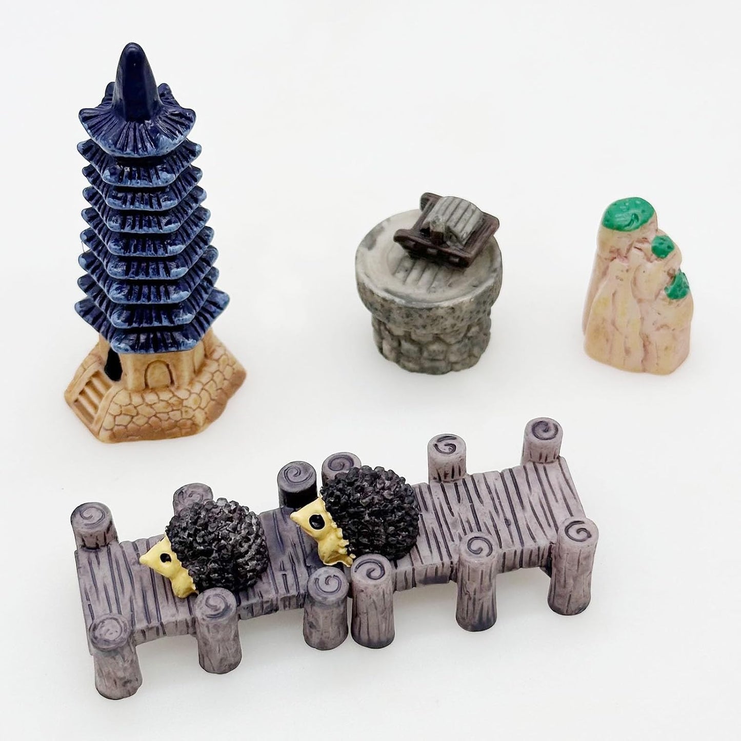 Cayway DIY Zen Garden Kit - Tabletop Zen Decor with White Sand, Model Trees, Desktop Garden for Home Office