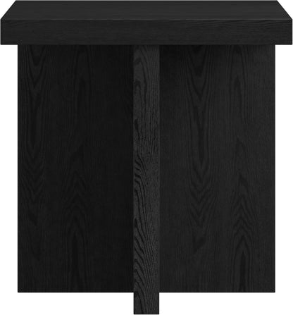 Henn&Hart 22" Wide Square Side Table in Natural Black, for Home, Living Room, Bedroom, Entertainment Room, Office