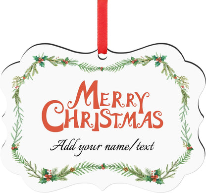 Personalized Christmas Ornaments 2025 Wood Custom Photo Picture Text Christmas Ornament Personalized Ornament Christmas Xmas Tree Decorations for Kids Couples Family Friends