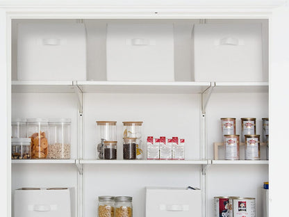 StorageWorks Storage Baskets for Shelves, Foldable Fabric Closet Storage Bins with Handles, Fabric Storage Bins Clothes Organizer, White, 3-Pack, Extra Large