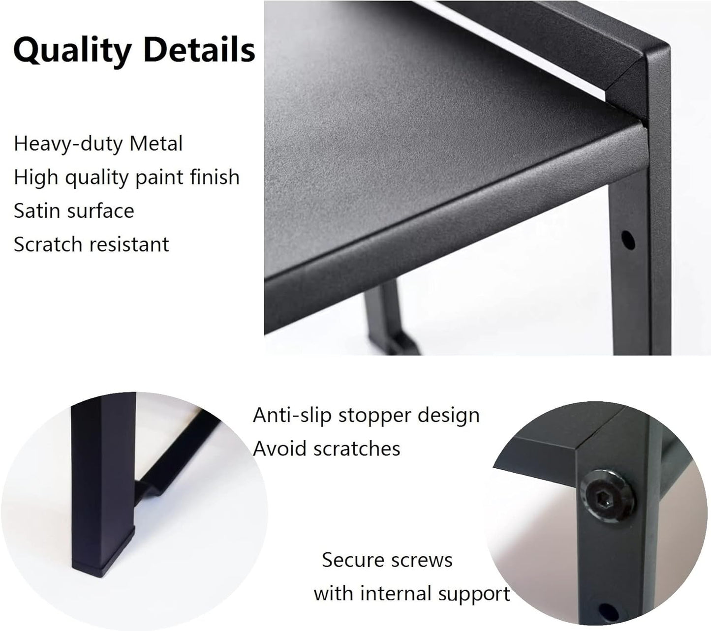 Expandable Cabinet Shelf Organizer 16-26" L Stackable Kitchen Counter Shelf Rack Stand Sink Riser Countertop Storage Black (Narrow 5.1”D)