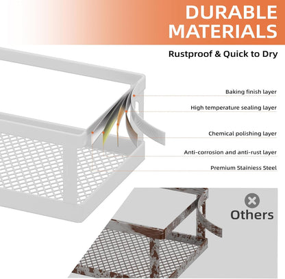 Spice Rack Wall Mounted, 4 Pack Pantry Door Organizer & Hanging Storage Baskets Organizer Wall Mount, Large Capacity Metal Spice Shelf for Kitchen Cabinet, Bathroom, Shower, Home Decor