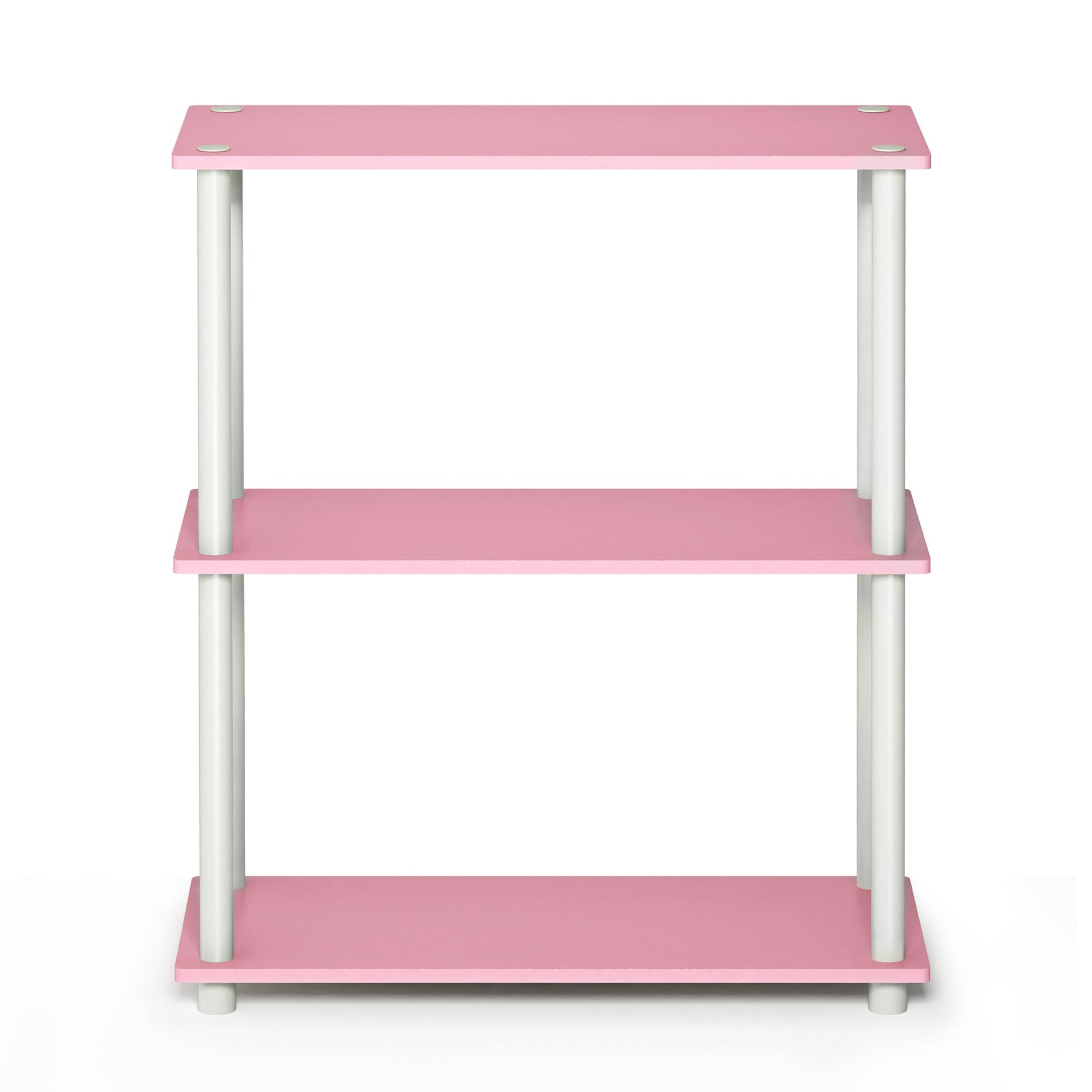 Furinno TURN-N-TUBE Storage Shelves, 3-Tier Book Shelf, Corner Shelf, Toolless Open Shelves, for