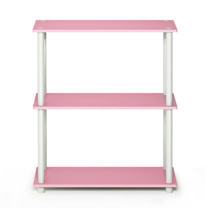 Furinno TURN-N-TUBE Storage Shelves, 3-Tier Book Shelf, Corner Shelf, Toolless Open Shelves, for