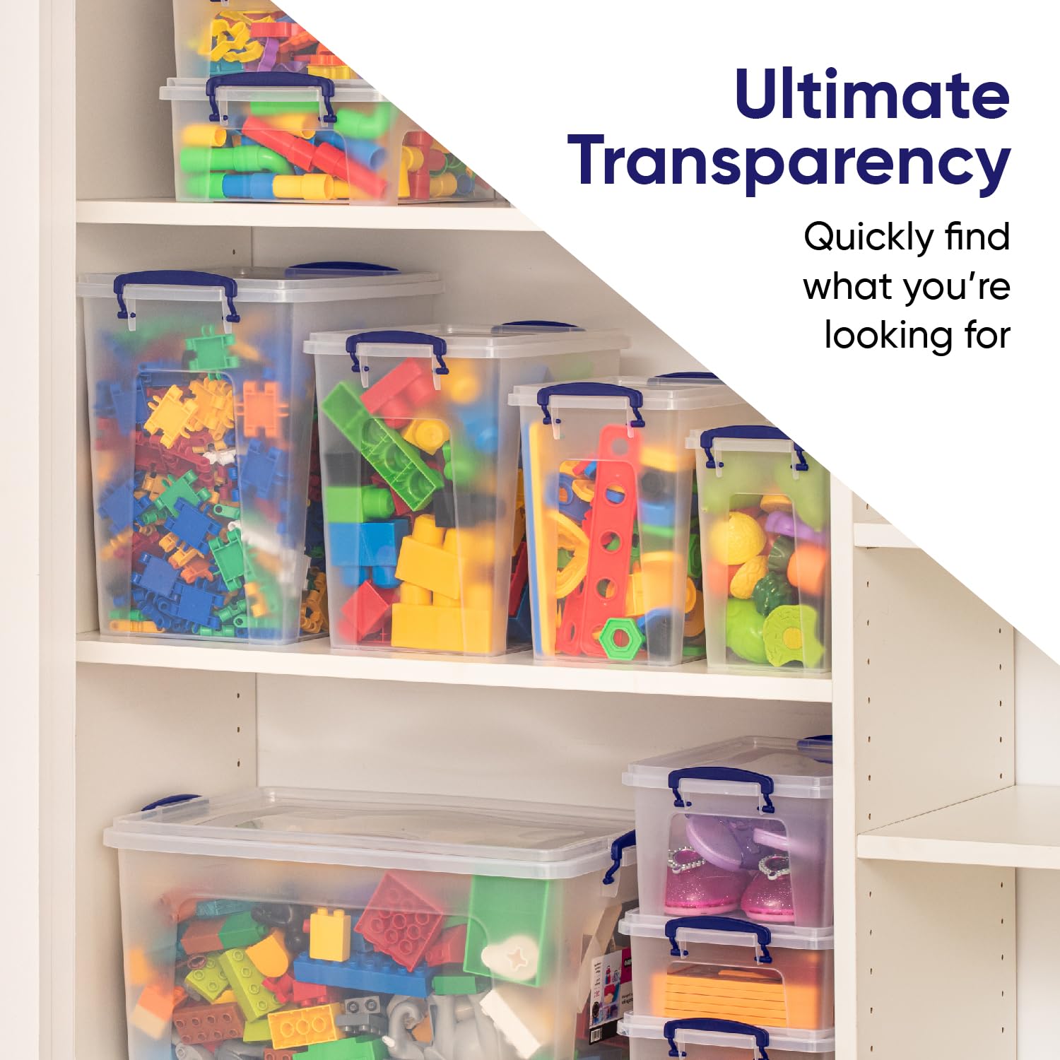 Superio Clear Storage Boxes with Lids, 8.75 Quart Plastic Container Bins for Organizing, Stackable