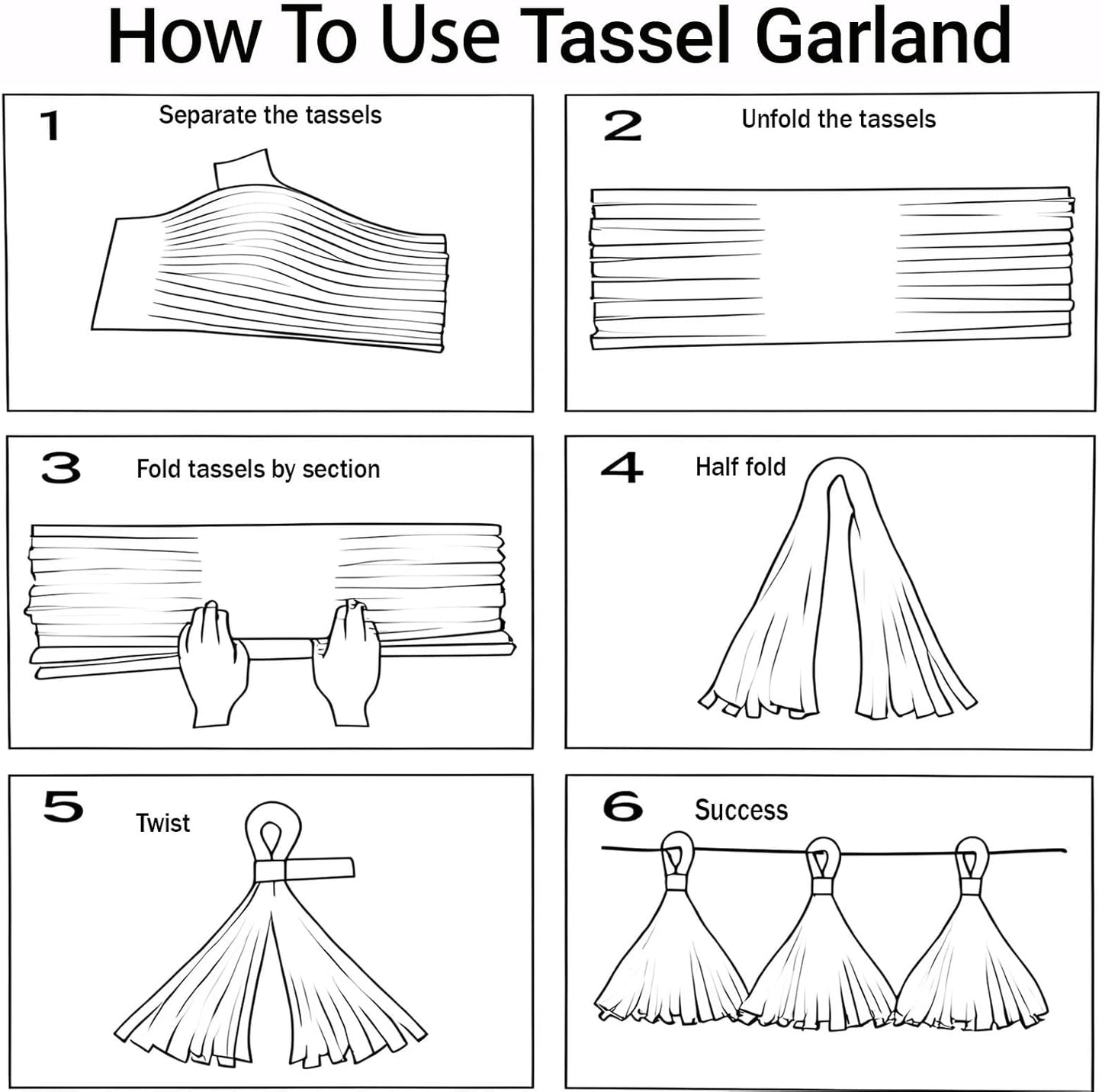 Shiny Tassel Garland Tissue Paper Tassel Banner,Tassels Party Decorations for Gender Reveal,Wedding,Birthday,Bridal/Baby Shower,Pack of 15 (Rose Gold/Pink/White)