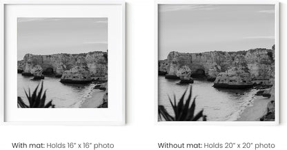 HAUS AND HUES 20x20 White Metal Picture Frames Matted to 16x16 - Features Premium Aluminum & Hanging Hardware, Shatterproof Plexiglass - Ideal for Home, Room, Office (20x20 in, White, Set of 15)