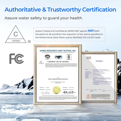Waterdrop G3P600 Reverse Osmosis System, 8 Stage Tankless Reverse Osmosis Water Filter, NSF/ANSI 42 & 58 & 372 Certified, Under Sink RO System, 2:1 Pure to Drain, Smart LED Faucet