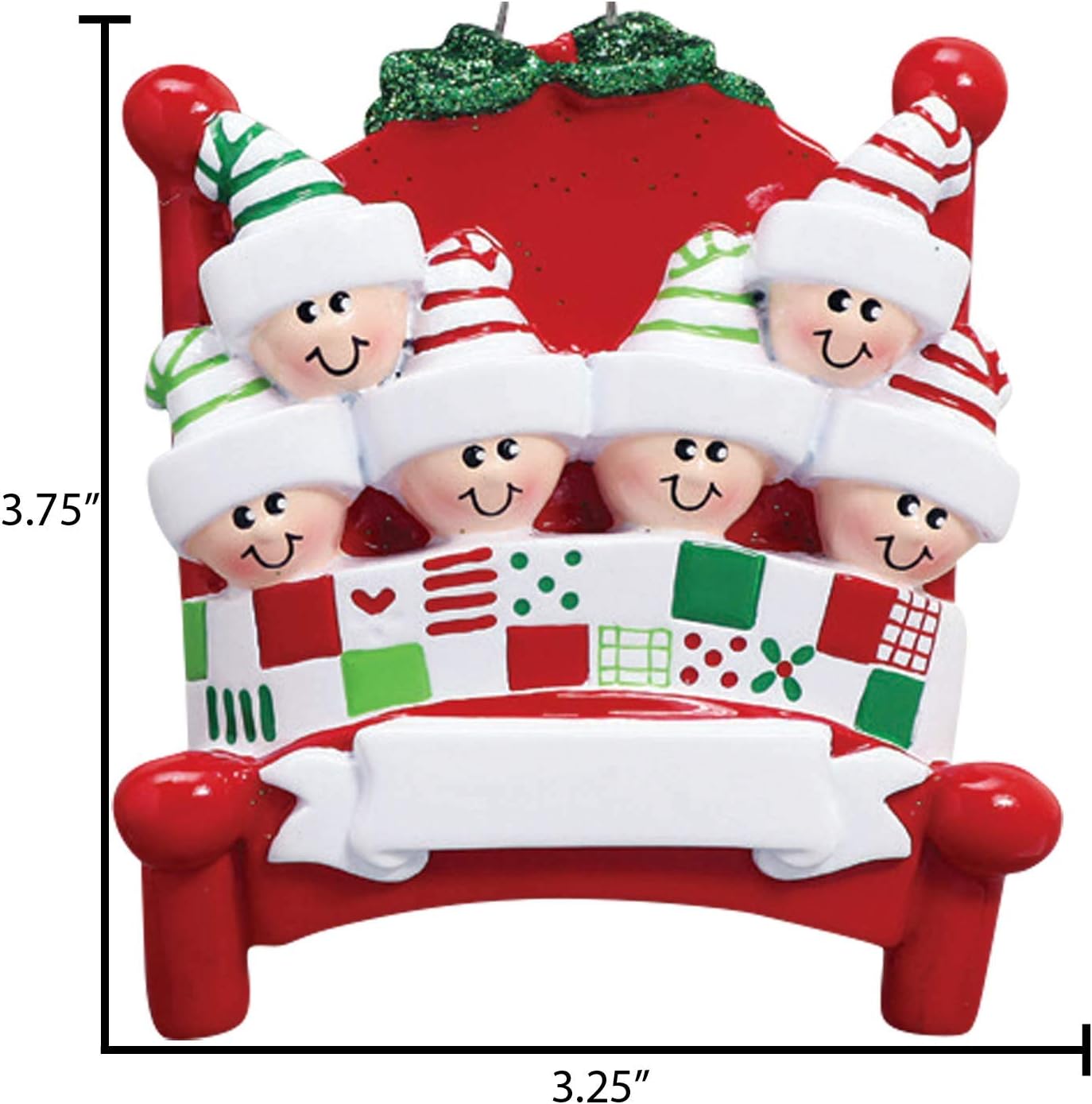Bedtime Family of 6 Ornament 2025 Personalized Family Christmas Ornaments 2025 | Tucked in Together Holiday Keepsake Personalized Tree Ornaments for Grandchildren Siblings & Grandkids of Six Ornament