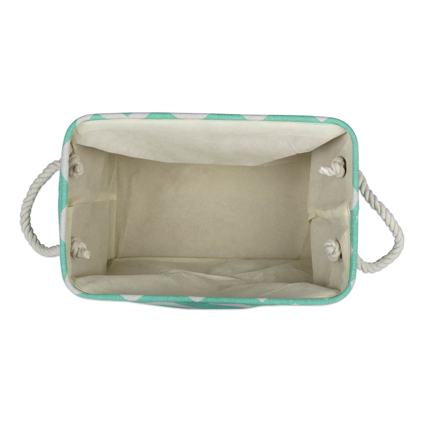 DII Polyester Container with Handles, Chevron Storage Bin, Large, Aqua