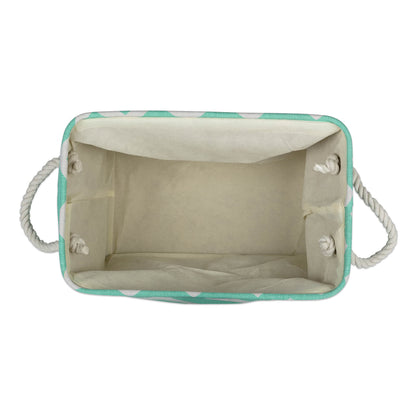 DII Polyester Container with Handles, Chevron Storage Bin, Large, Aqua