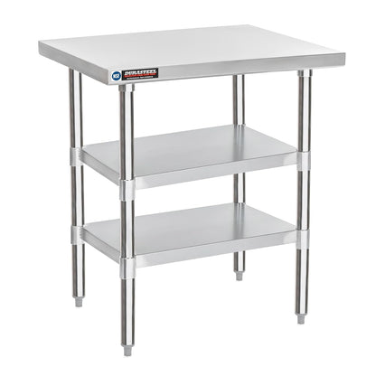 DuraSteel Food Prep Stainless Steel Table - 24 x 30 Inch Commercial Metal Workbench with Adjustable Under Shelf - NSF Certified - for Restaurant, Warehouse, Home, Kitchen, Garage