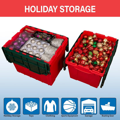 Akro-Mils KeepBox 12 Gallon Storage Container, Nesting and Stackable Plastic Storage Box with Lid