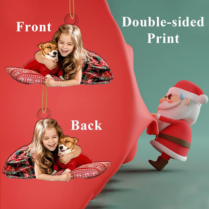 Personalized Christmas Ornaments 2025 w/Any Picture,Hanging Acrylic Custom Photo Ornament - Using My Own Photos - Picture Ornaments for Christmas Tree,Photo Pendant Customized Acrylic Pendant