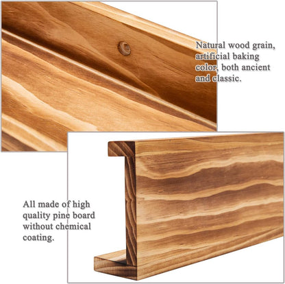 AZSKY 48 Inches Long Wood Photo Picture Ledge Shelf with Lip Floating Shelves for Nursery Books Set of 2 Rustic Wall Shelf for Kids Bedroom Office Bathroom Living Room Frames