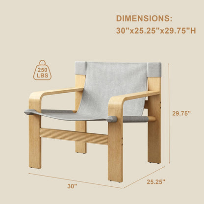 Mid-Century Accent Chair with Wide Armrest & Solid Wood Frame, Detachable and Washable Armchair, Modern Living Room Reading Chairs for Bedroom Sunroom Bedroom Balcony,White