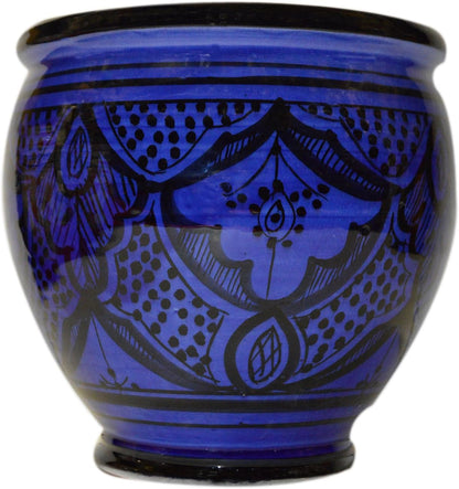 Treasures Of Morocco Flower Pot Moroccan Spanish Garden Drain Hole Ceramic Planter Handmade Multicolored