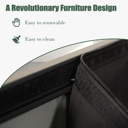 Domi Outdoor Storage Deck Box 120 Gallon, Outdoor Deck Box with Waterproof Storage Bag for Outside Cushions, Garden Tools and Pools Equipment, Gray