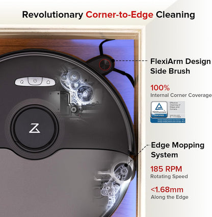 roborock S8 Max Ultra Robot Vacuum and Mop, All-in-One Dock, PreciSense LiDAR Navigation, Smart Dirt Detection, Self-Emptying, 8000Pa Suction for Various Floors, 20mm Auto Lifting for Carpet, Black