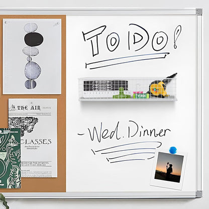 Magnetic Storage Basket, Magnetic Shelf for Fridge,Magnetic Spice Rack Wire Mesh Magnetic Organizer Holder Accessories for Office Kitchen Classroom Storage, White, 13.77" x 5.11" x3.26"