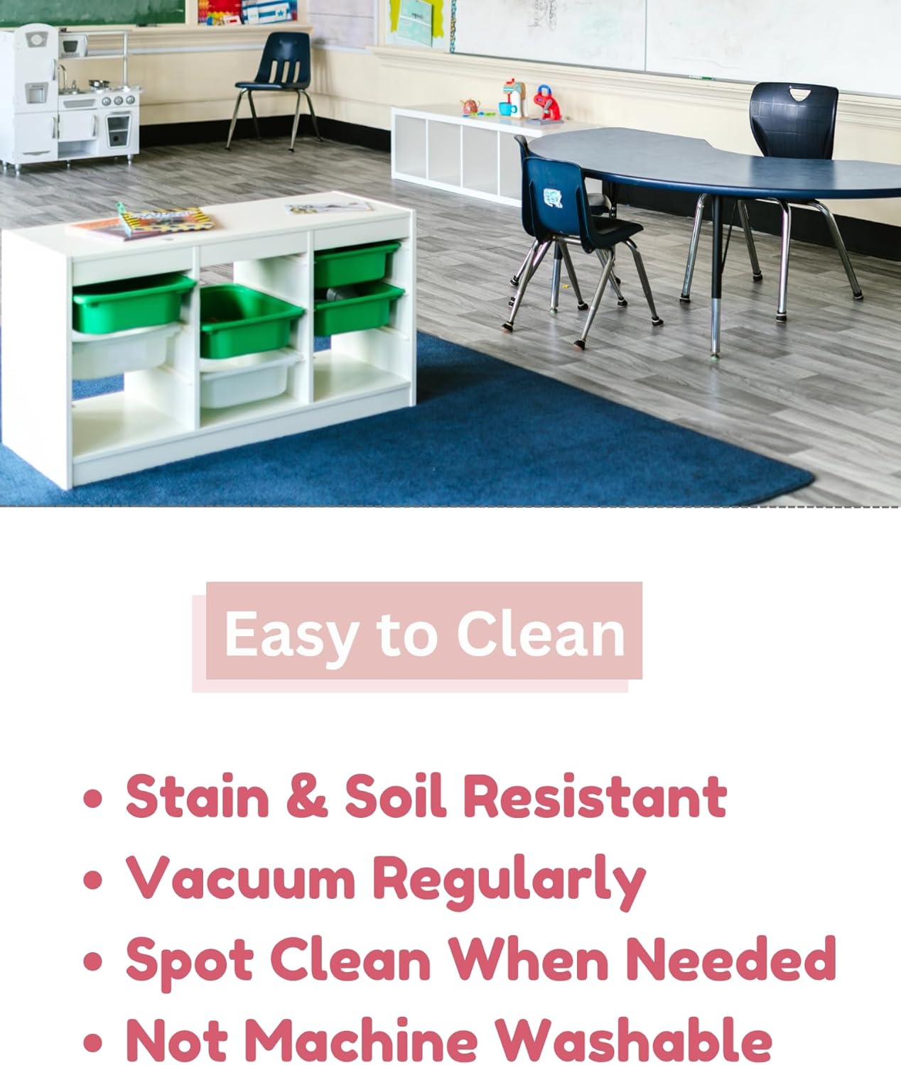 KOECKRITZ Soft and Colorful Kids Classroom Area Rugs (Passes Flammability Pill Test) Many Sizes and Bright Colors to Select from (10' Round, Royal)