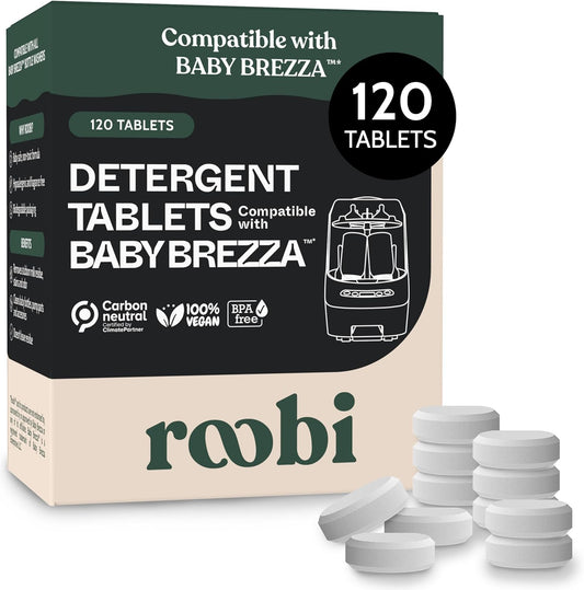Roobi Detergent Tablets Compatible with Baby Brezza Bottle Washer Pro. Removes Milk Residue & Odor