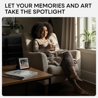 Homeforia 8x8 Picture Frame Black Wood, High-End Oak 8 x 8 Square Frames with Mat 6 by 6 inch Photo, 8x8 Wooden Frame Matted to 6x6 Art, 8by8 Wall or Tabletop Frame, Tempered Glass, Wall Kit, Set of 1