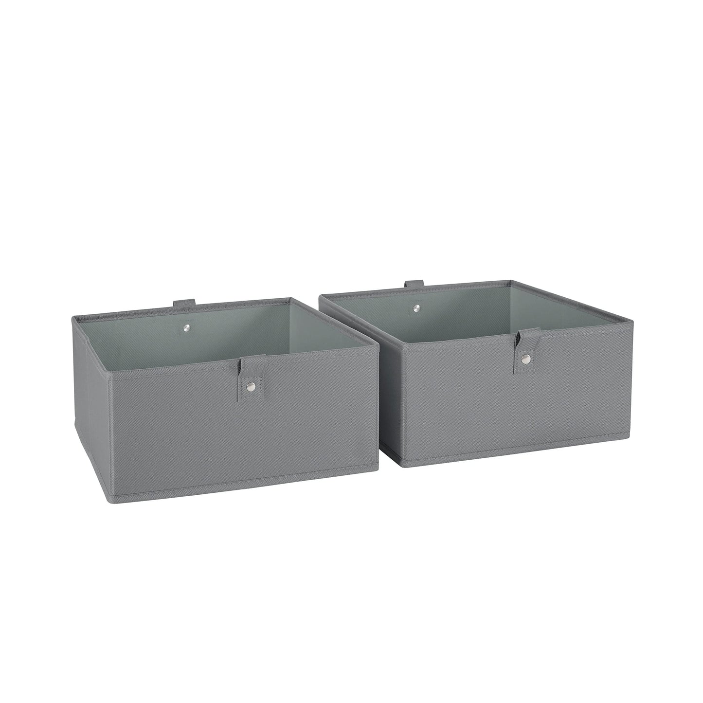 RiverRidge Folding Storage Bins - 2-pack of 5in Tall Gray Cubes