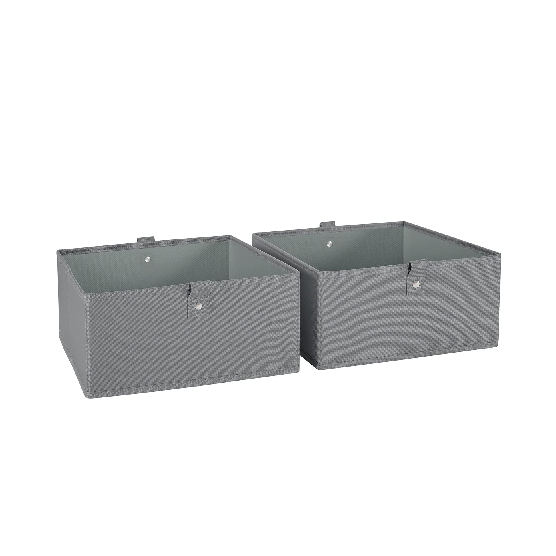 RiverRidge Folding Storage Bins - 2-pack of 5in Tall Gray Cubes