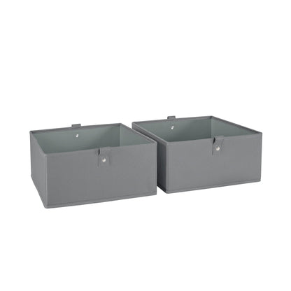 RiverRidge Folding Storage Bins - 2-pack of 5in Tall Gray Cubes