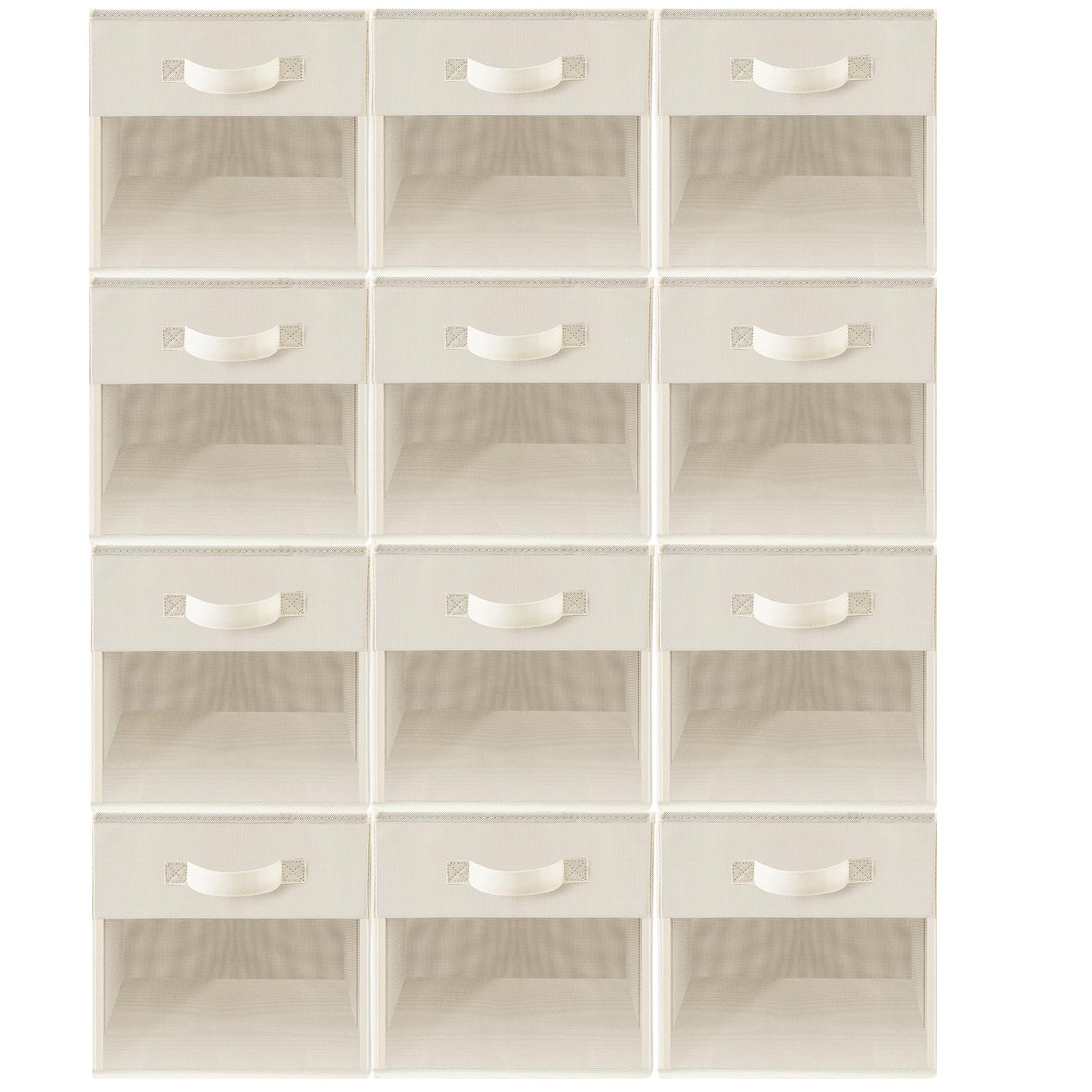 STORAGEIDEAS Storage Bins with Clear Window, 13x13 Storage Cubes, Collapsible Cube Storage Box