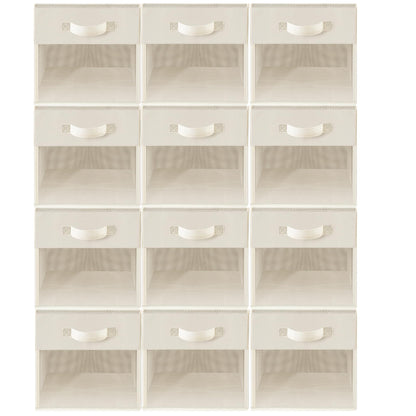 STORAGEIDEAS Storage Bins with Clear Window, 13x13 Storage Cubes, Collapsible Cube Storage Box