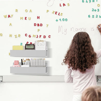 Magnetic Spice Rack Organizer for Fridge Seasoning Organizer for Kitchen Storage With Screw Magnetic Shelf for Oven, RV,Garage,Bathroom (Grey, 4pack)