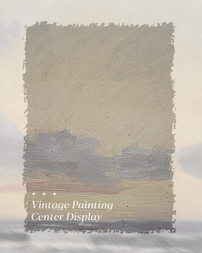 HUARCEY Gold Framed Vintage Wall Art for Living Room, Landscape Painting Prints Shelf Decor for Kitchen, Aesthetic Coastal Bedroom Wall Art, Christmas Gifts for Friends or Family ( Sea or Sky - 8"x10" )