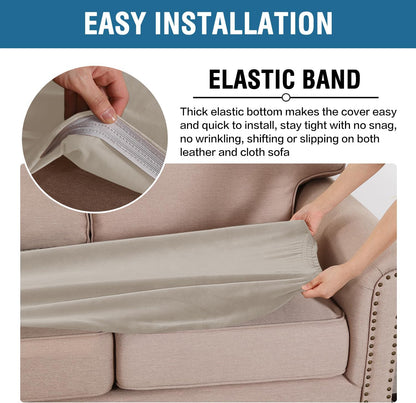 H.VERSAILTEX Velvet Stretch Individual Couch Cushion Cover Plush Cushion Slipcover for Loveseat Sofa Cushion Furniture Protector Seat Cushion Sofa Cover (1 Piece Sofa Cushion Cover, Oatmeal)