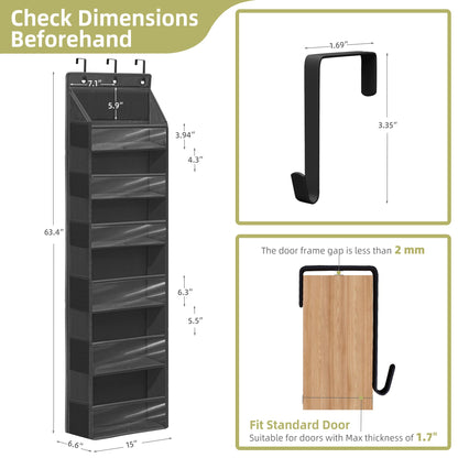 STORAGEIDEAS Over Door Organizer with 6 Extra Large Pockets 12 Side Pockets, Sturdy Closet Storage