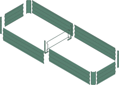 8x2x1ft Metal Raised Garden Bed Kit，Galvanized Garden Bed Box for Vegetables, Flowers, Herbs, and Succulents,120 Gallon Capacity - Green
