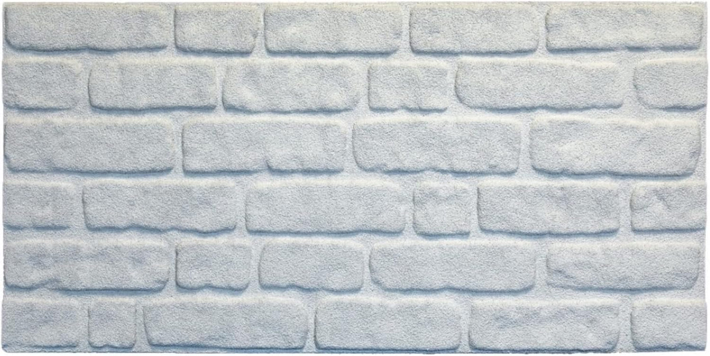 Dundee Deco 3D Wall Panels Faux Brick - Cladding, White Stone Look Wall Paneling, Styrofoam Facing for Living Room, Kitchen, Bathroom, Balcony, Bedroom, Set of 5, Covers 27 sq ft