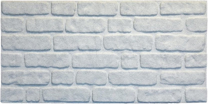 Dundee Deco 3D Wall Panels Faux Brick - Cladding, White Stone Look Wall Paneling, Styrofoam Facing for Living Room, Kitchen, Bathroom, Balcony, Bedroom, Set of 5, Covers 27 sq ft