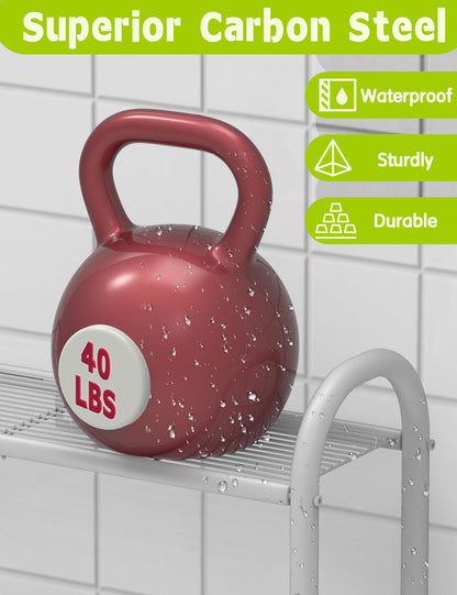 5-Tier Metal Plant Stand Indoor Outdoor, Waterproof Flower Stand for Multiple Pots, Heavy Duty Plant Stands for Living Room Patio Garden Decor, Tall Plant Shelf with Leveling Feet, White