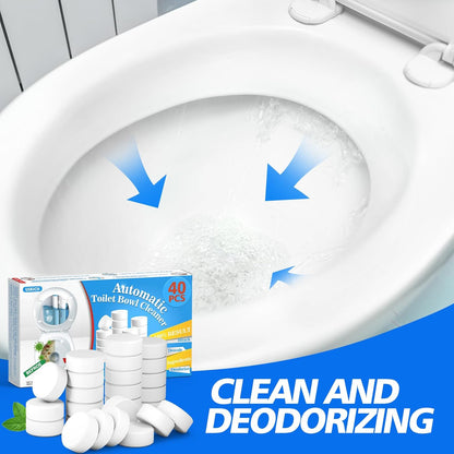 USKICH Toilet Bowl Cleaner 40 PACK, Household Automatic Toilet Bowl Cleaners with Bleach, Bathroom Toilet Tank Cleaners Tablets with Sustained-Release Technology for Deodorizing & Descaling